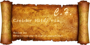 Czeider Hilária névjegykártya